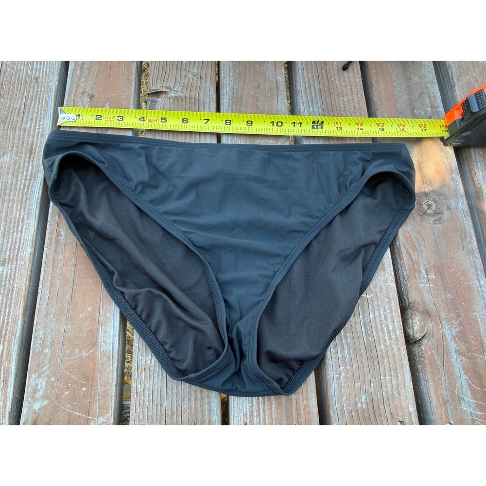 2Bamboo Womens Black Bikini Bottom Swimwear Size XL Solid Basic Mid Rise